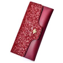 Korean Design Pu Leather Bling Bling Long Clutch Bag Wallet For Women