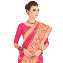 Stylee Lifestyle Fuchsia Banarsi Silk Jacqaurd Saree (1402)