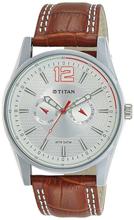 Titan 9322SL06 Octane Silver Dial Analog Watch For Men - Brown