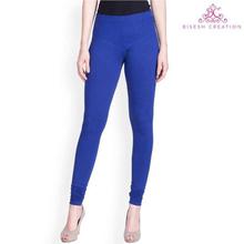 Sheetal Royal Blue Solid Churidar Leggings For Women