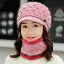 Double layer design winter hats for women warm rabbit fur