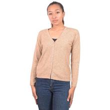 Cream Buttoned Cardigan Sweater for Women