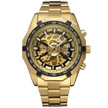 F120509 Automatic Mechanical Gold Skeleton Vintage Watch For Men