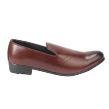 Coffee Front Designed Slip On Formal Shoes For Men