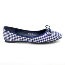 DMK Blue/White Chequered Pump Flats shoes For Women - 95129