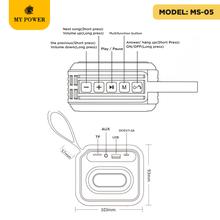 MyPower Waterproof Speaker, MS05 My Power Boombox, Bluetooth Speaker, Portable Speaker