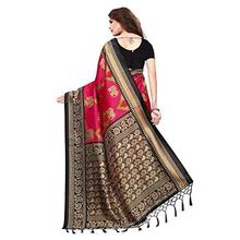 SALE- Fabwomen Women's Tassar Silk Printed Saree With Blouse