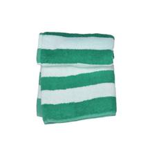 Rangoli Hand Printed Towel With Green White Stripes