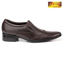 Fitrite Leather Wingtip Slip-On Formal Shoes For Men- Black (4620)