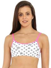 Jockey White/Pink Printed POP Moulded Cami Bra For Women - FP42