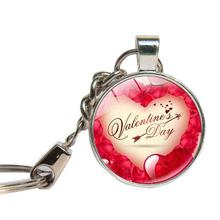 Valentine Day Keychain Glass Cabochon Girlfriend Gifts