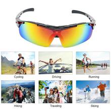 Polarized Sports Sunglasses with 5 Interchangeable Lenses for Men Women Baseball Cycling Fishing Driving Golf Ultra-Light Frame Blue Black