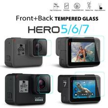 Tempered Glass Protective Film for GoPro Hero 7, 6, 5 Lens + LCD Screen Protective Film