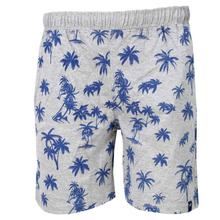 Grey/Blue Cotton Printed Bermuda Shorts For Men - (BR310)