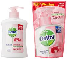 Dettol Handwash Pump Skincare 200ml( Refill Pack Free)