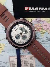 PIAOMA Double Time Analogue and Digital Rubber Strap Sports Watch For Men