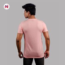 Nyptra Peach  Plain Solid Cotton T-Shirt For Men