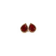 Ruby Heart Stud Earrings