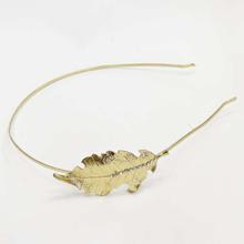 Golden Leaf Design Hairband For Women