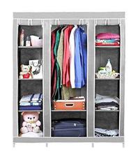 Aventure Folding Wardrobe (68150) Non Woven Fabric Cloth Wrought Iron Almirah for Daily use (Color may vary)