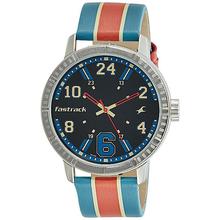 Fastrack 3178SL01 Analog Black Dial Watch For Men - Blue/Red