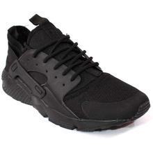 Black Textured Lace Up Running Shoes For Men