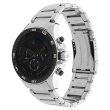 3072SM03 Black Dial Chronograph Watch For Men - Silver