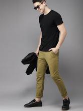 Men Khaki Slim Fit Solid Chinos