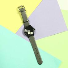 Black Dial Grey Strap Analog Watch (Unisex)