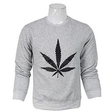 Men’s Sweatshirt Grey Leaf Printed