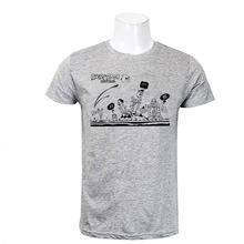 Wosa - Grey Round Neck Angry Birds Nepal Politics Print Half Sleeve Tshirt for Men