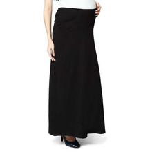 Nine Maternity Black Solid Maternity Long Skirt For Women - 5273