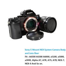 Front Body Cap Rear Lens Cap For Sony E-Mount NEX