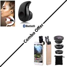 Combo Of Mini Wireless Sport Bluetooth Earbuds + Clip Mobile Phone Lens