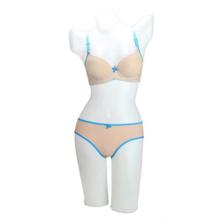 Skin/Light Blue Padded Bra Panty Set