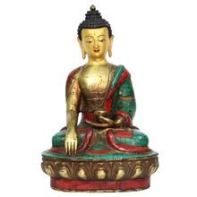 Multicolor Decorative 12" Sitting Buddha Statue