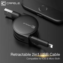 CAFELE 1M 2 in 1 USB Cable Fast Charging For iphone X 7 8