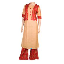 Stylsih Kurti  printed coat along with printed salwar