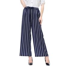 New Fashion Summer Wide Leg Pants Women High Waist Plaid