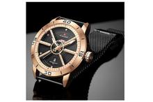 NaviForce NF9155 Day Date Function Analog Quartz Watch – RoseGold/Black