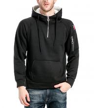 Men Winter Half Zipper Fur Hooded Hoodie