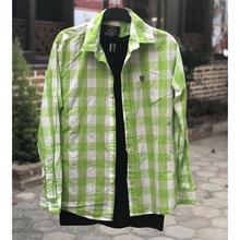 Men's Light Green Checkered Shirt