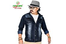 Virjeans Denim (Jeans) Stretchable Jacket For Mens (VJC 673) Dark Blue Round Neak