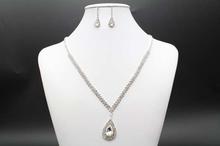 Pear Drop Elegant Diamond Necklace and Earring Set for Women