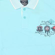 Light Blue Oxemberg Color Cotton Polo Shirt For Men