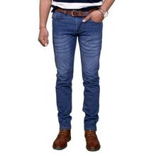 Blue Slim Fit Washed Jeans For Men