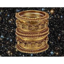 Mansiyaorange Traditional Party Wear Antique Work Golden Color Golden Bangles for Women Stylish