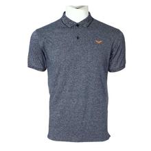 Grey Textured Short Sleeve Polo T-Shirt For Men