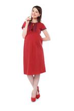 Nine Maternity Red Nursing Dress For Women - 5204