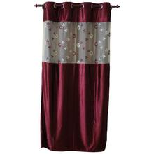Floral Pattern Cotton Fabric Window/Door Curtain - (Maroon/Dark Brown)
